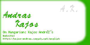andras kajos business card